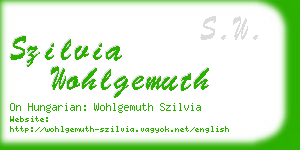 szilvia wohlgemuth business card